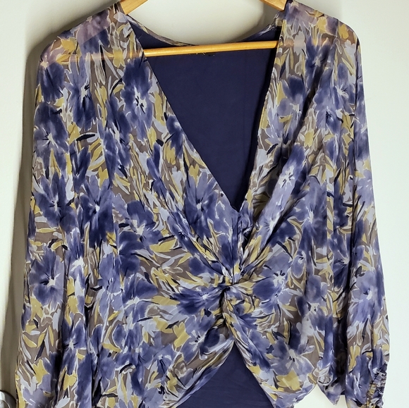 "Tyler Kim" blue blouse - Picture 2 of 4